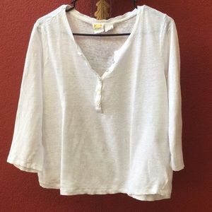 C&C California Linen Shirt, 3/4 arms, V–Neck